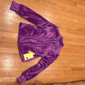 Kids Plush Zip-Up Jacket in Purple